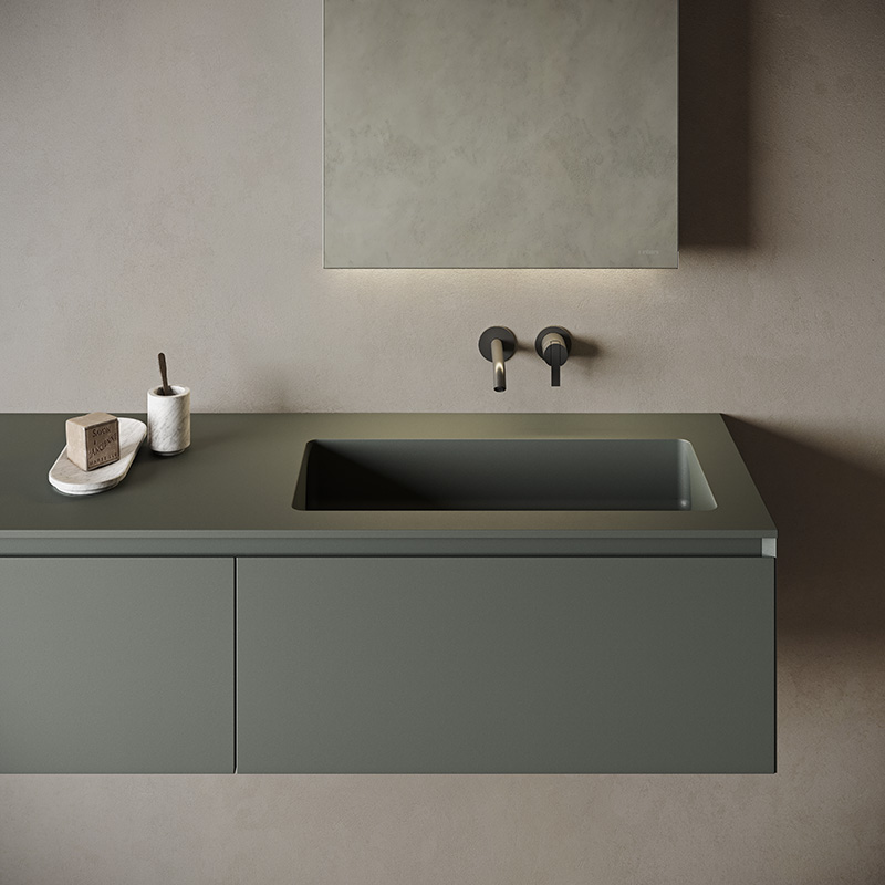 Ambience strato collection dark green monocolor unit with paral integrated top