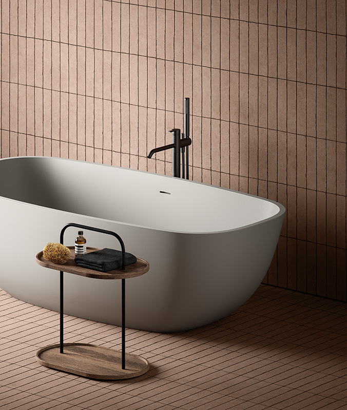 Grey uhs colour freestanding bathtub from temple collection