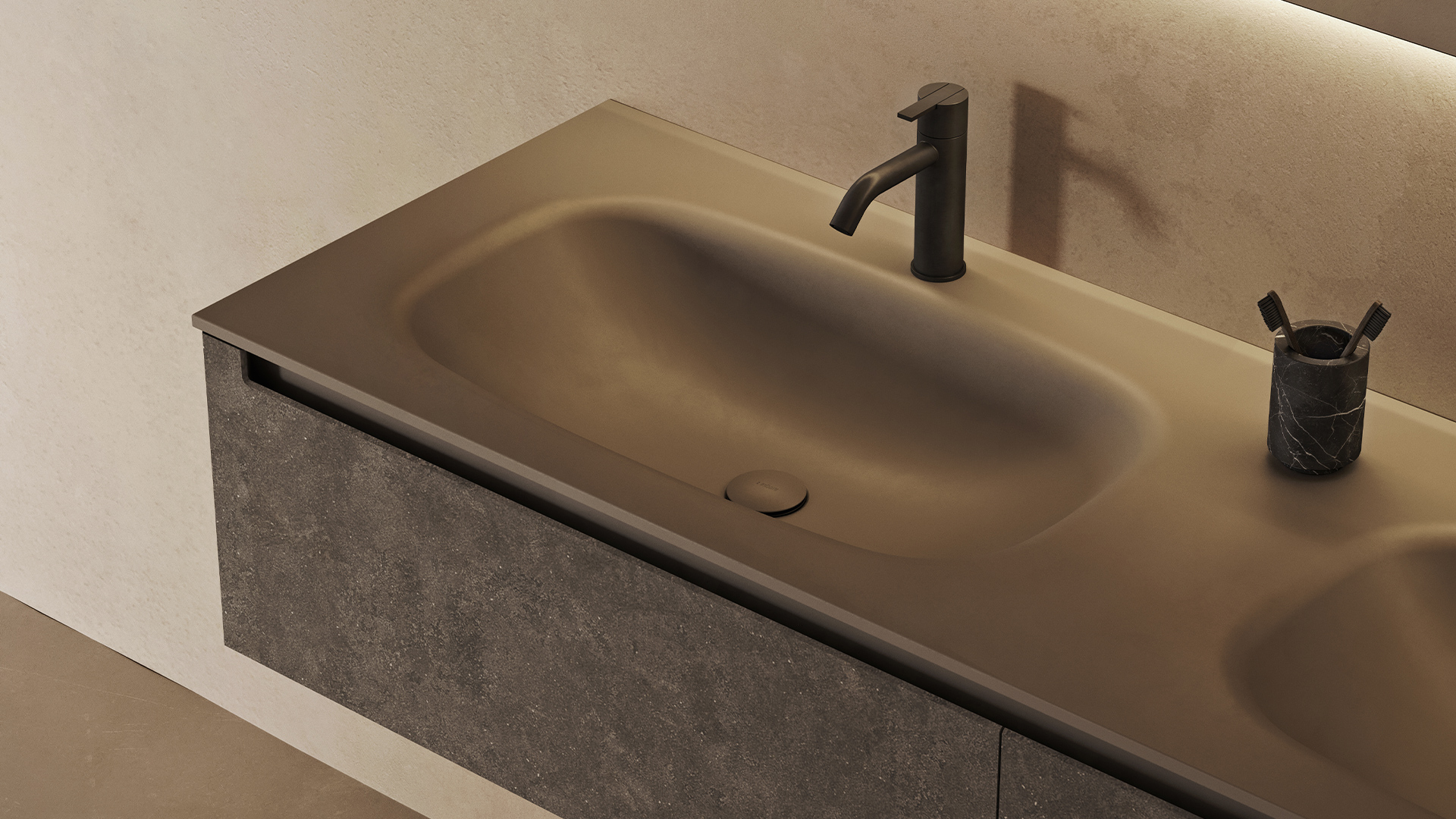 G1 Corian with uhs colour coating Integrated Washbasin Top