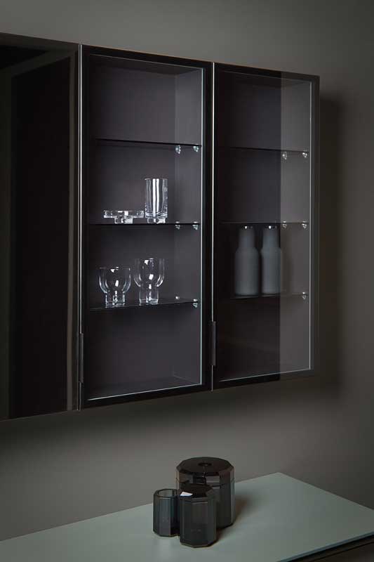 Strato Glass Doors Inbani, Wall Mounted Cabinet With Glass Doors