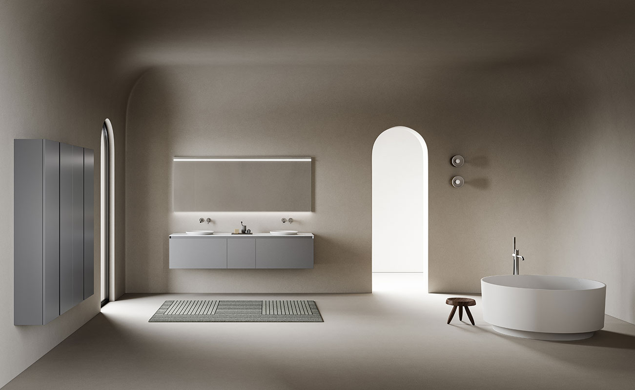 Rounded solidsurface bathtub from Arc colletion