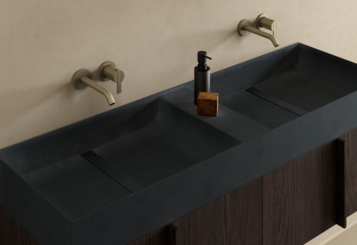 blue uhs colour coating top washbasin with furniture unit from paral collection