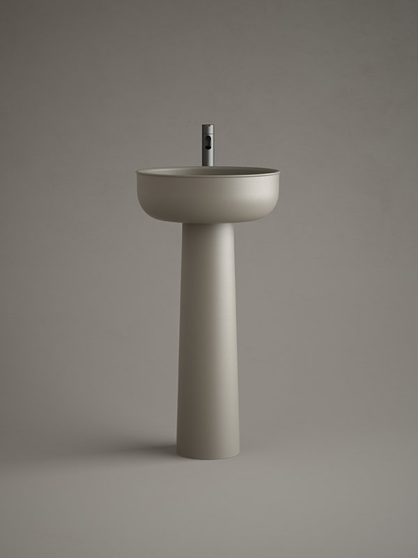 Prime freestanding washbasin in UHS colour coating natural grey