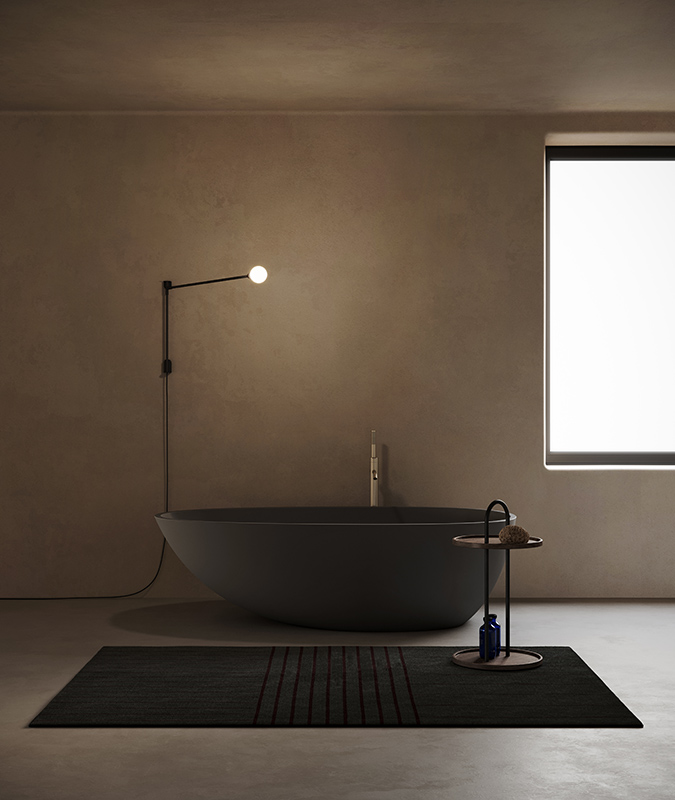 black solidsurface with uhs colour coating freestanding bathtub from gout collection