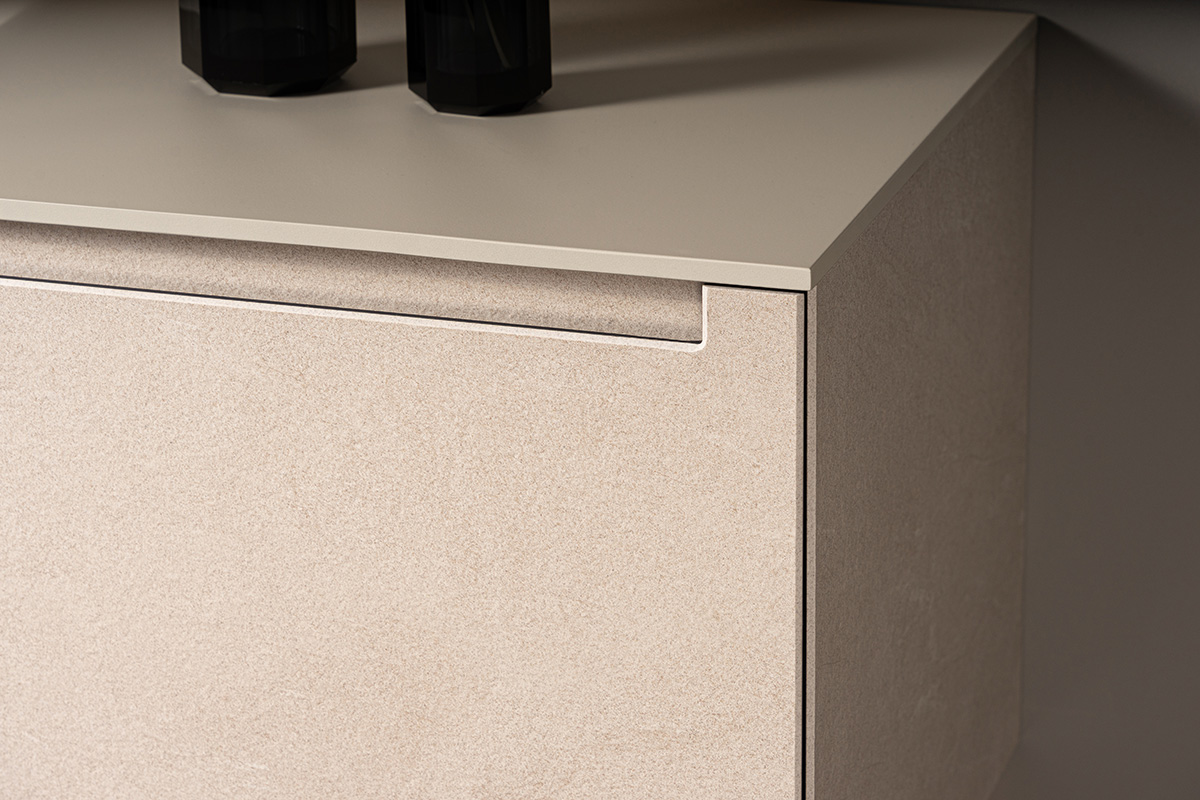 Strato H furniture unit in raw 704 MDi and top in UHS Colour Coating Beige 181
