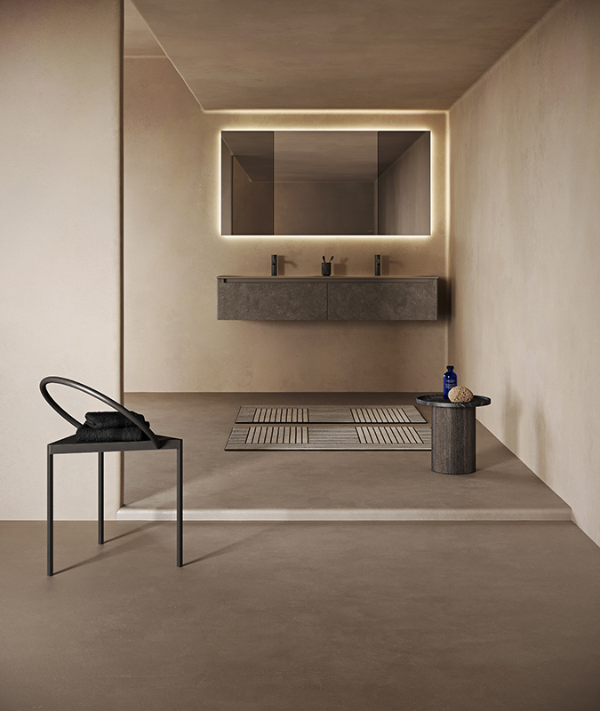 Strato MDi unit with g1 top integrated washbasin in grey