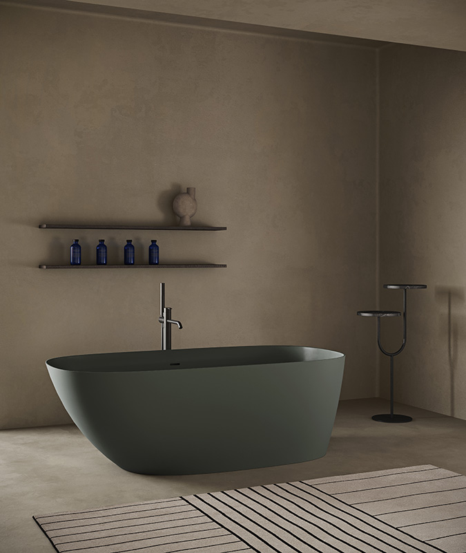 Minimalist Giro freestanding bathtub in UHS Colour Coating Steel 189