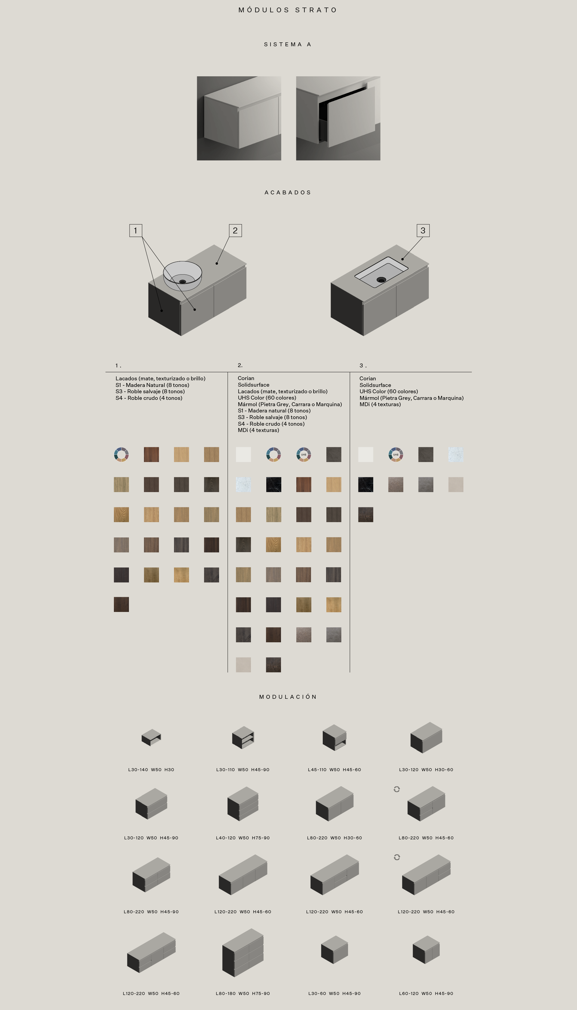stratoa furniture units technical drawing