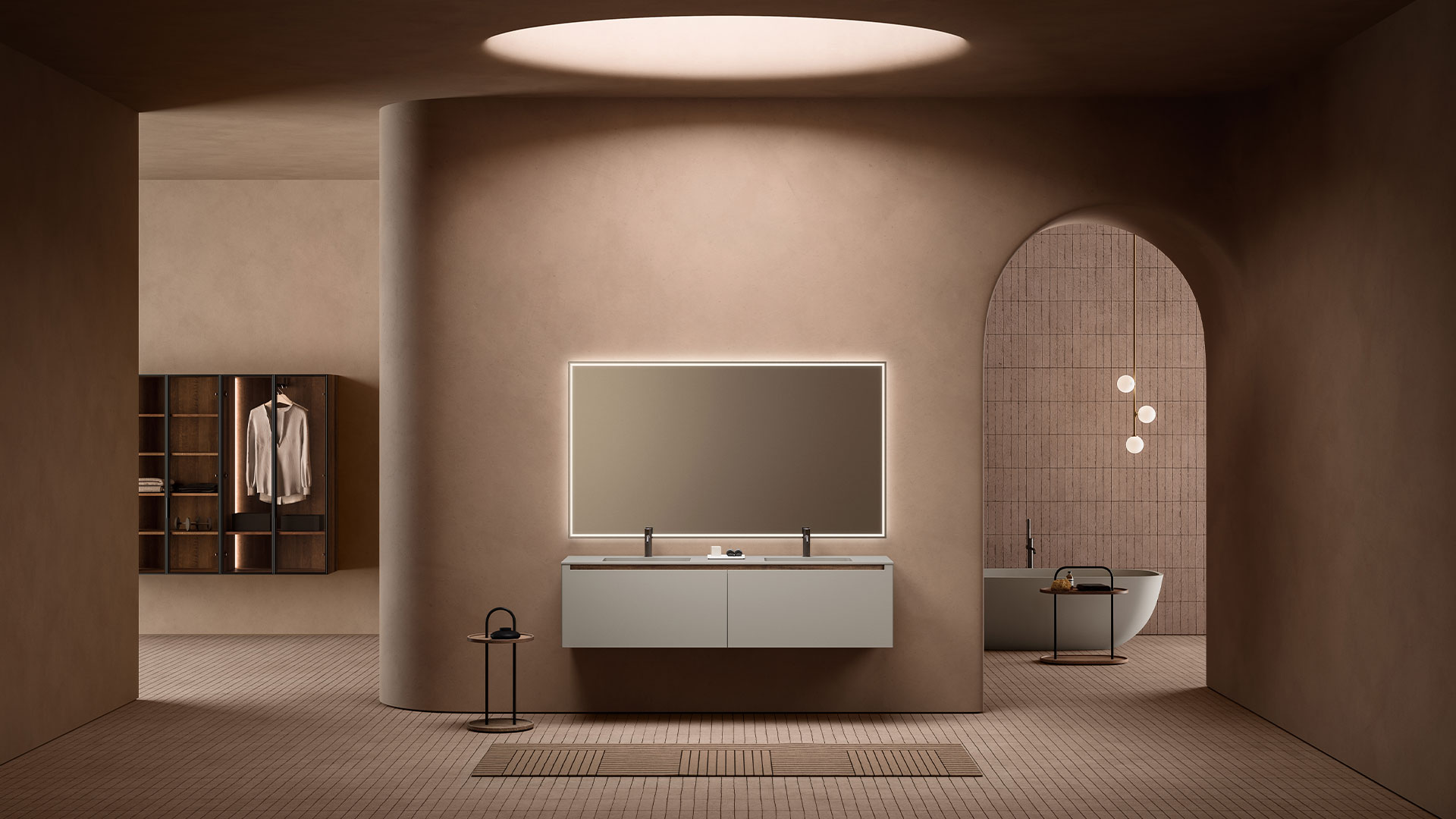 Minimal bathroom ambience with Strato H furniture unit